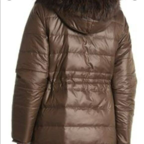 Blue Duck Puffer Coat Rabbit Fur Fox Fur Trim Reversible Medium - Picture 14 of 15